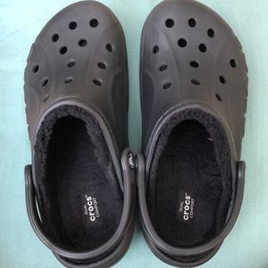 Black fury crocs